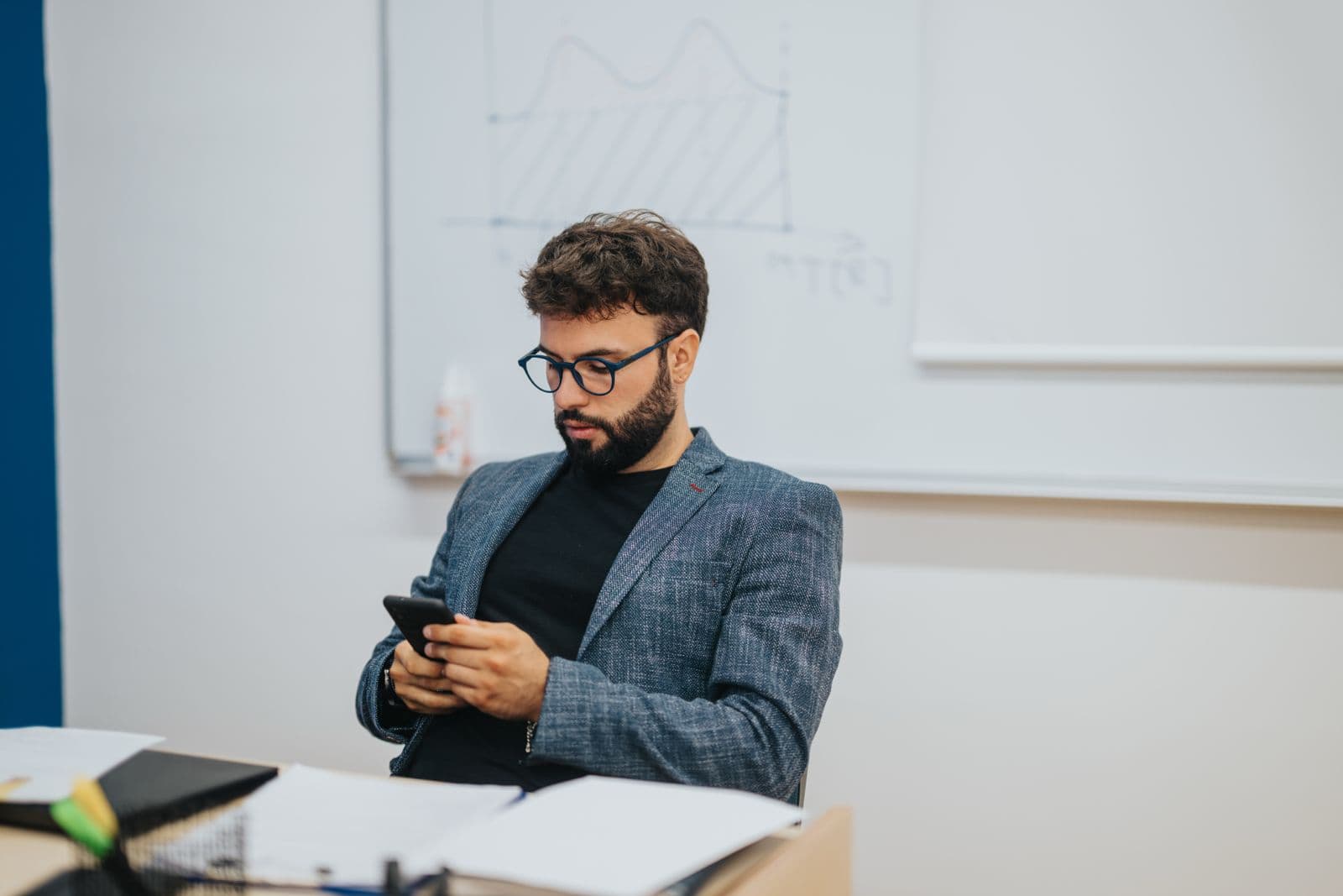 Professional using phone